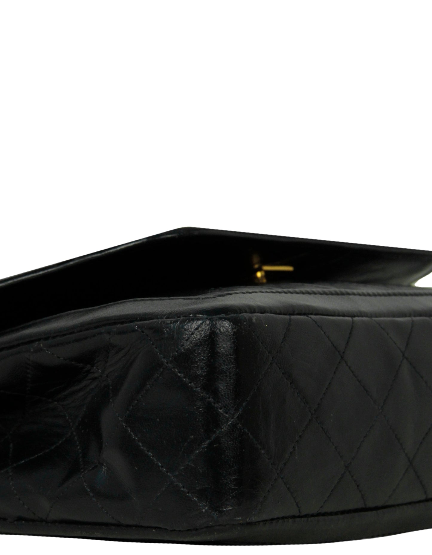Chanel 1990s Navy Lambskin Quilted CC Tiwstlock Flap Bag