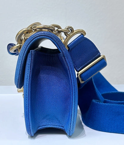 CHANEL Caviar Quilted Small Sunset On The Sea Flap Blue