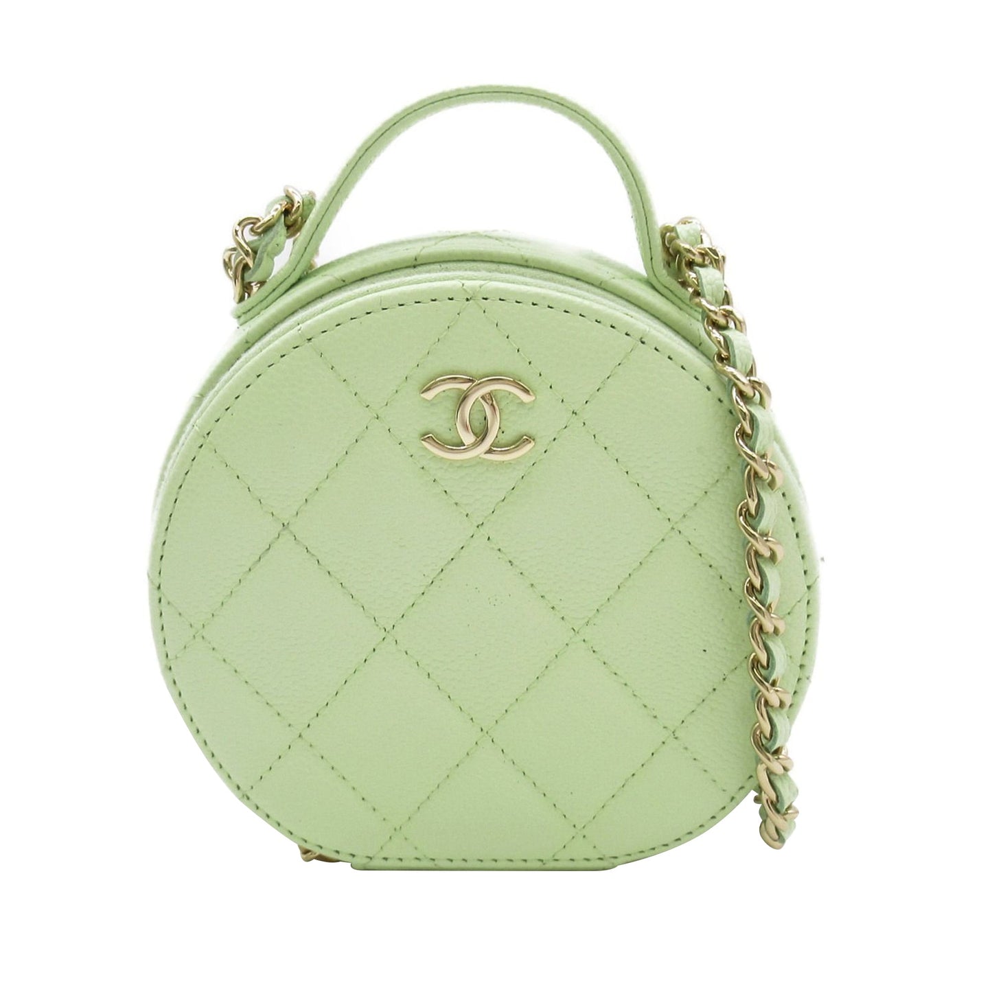 Chanel Mini Caviar Round Vanity Bag