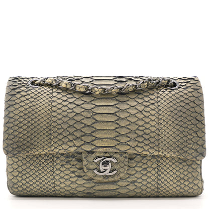 Classic Flap Medium Bag Grey Snakeskin