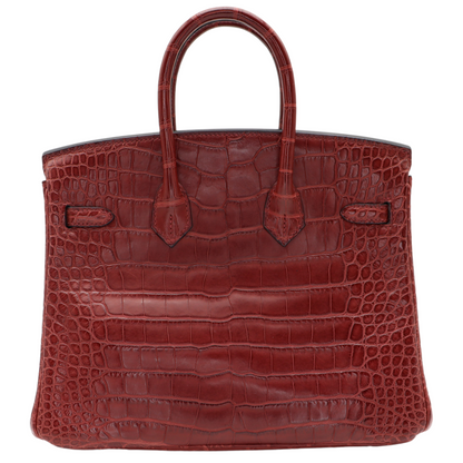Hermès 25cm Birkin Bordeaux Matte Alligator Palladium Hardware