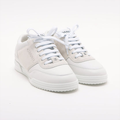 Chanel Coco 24C Leather X  Trainers 35  White G45470 Suedeer