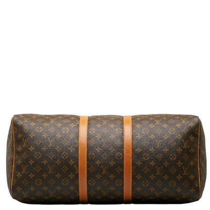 Louis Vuitton Monogram Keepall 55 Boston Bag Travel Bag M41424 Brown