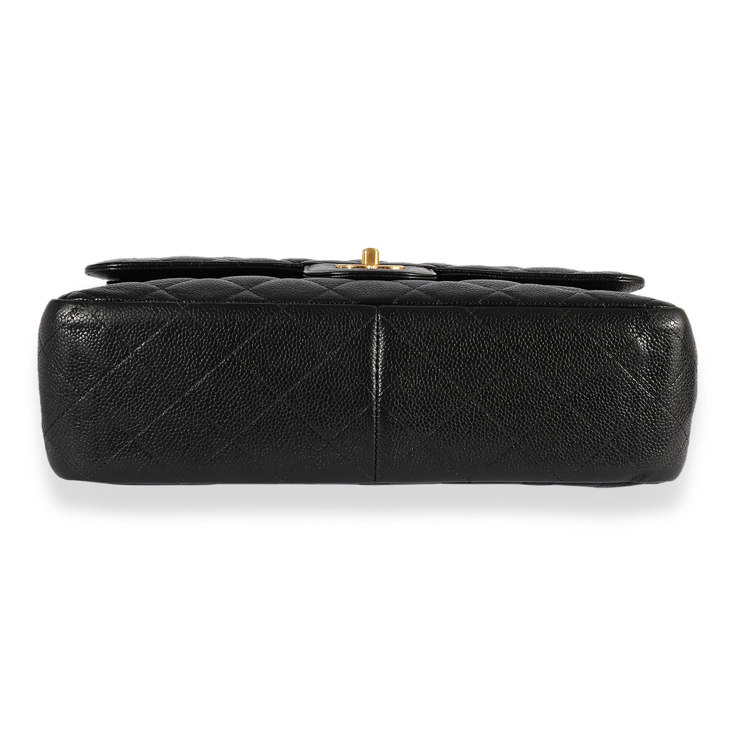 Black Quilted Caviar Jumbo Classic Double Flap Bag