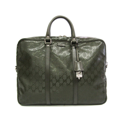 Gucci Gg Imprimé Khaki Canvas Briefcase Bag ()