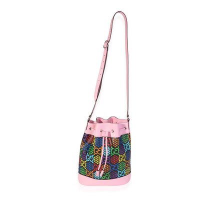 Gucci Multicolor Coated Canvas & Pink Leather Psychedelic Bucket Bag