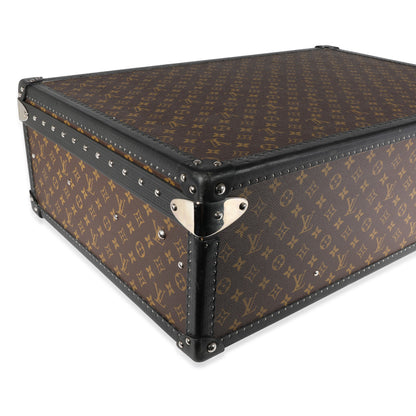 LOUIS VUITTON Monogram Macassar & Black Leather Alzer Trunk 70