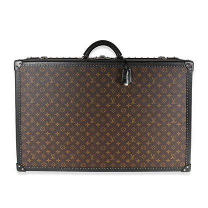 LOUIS VUITTON Monogram Macassar & Black Leather Alzer Trunk 70