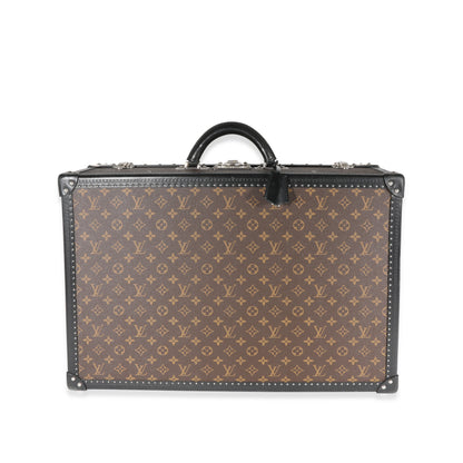 LOUIS VUITTON Monogram Macassar & Black Leather Alzer Trunk 60