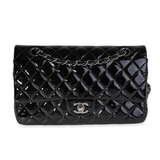 Chanel Black Quilted Patent Leather Medium Classic Double New Bag
