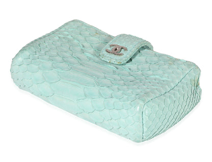 Mint Python Mini Phone Holder Clutch