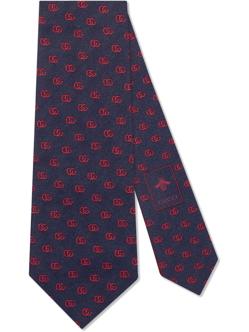 Gucci - Double G silk tie - men - Silk - One Size - Blue