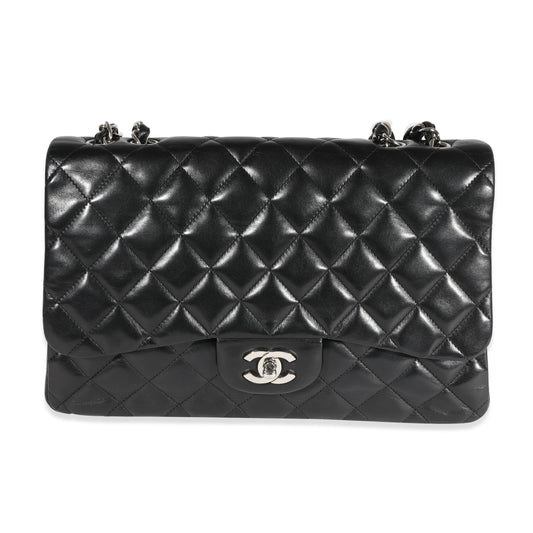 Chanel Black Quilted Lambskin Jumbo Classic Single New Bag