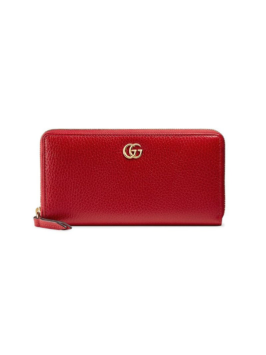 Gucci - Leather zip around wallet - women - metal/Leather - One Size - Red