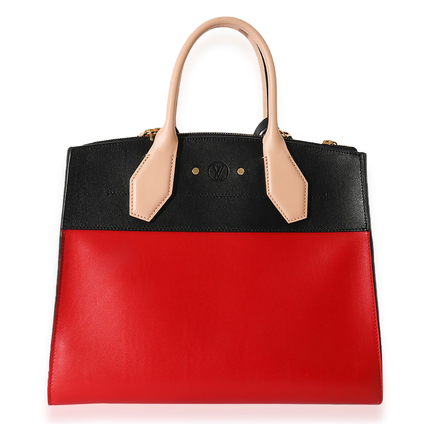 LOUIS VUITTON Rouge & Black Calfskin City Steamer MM