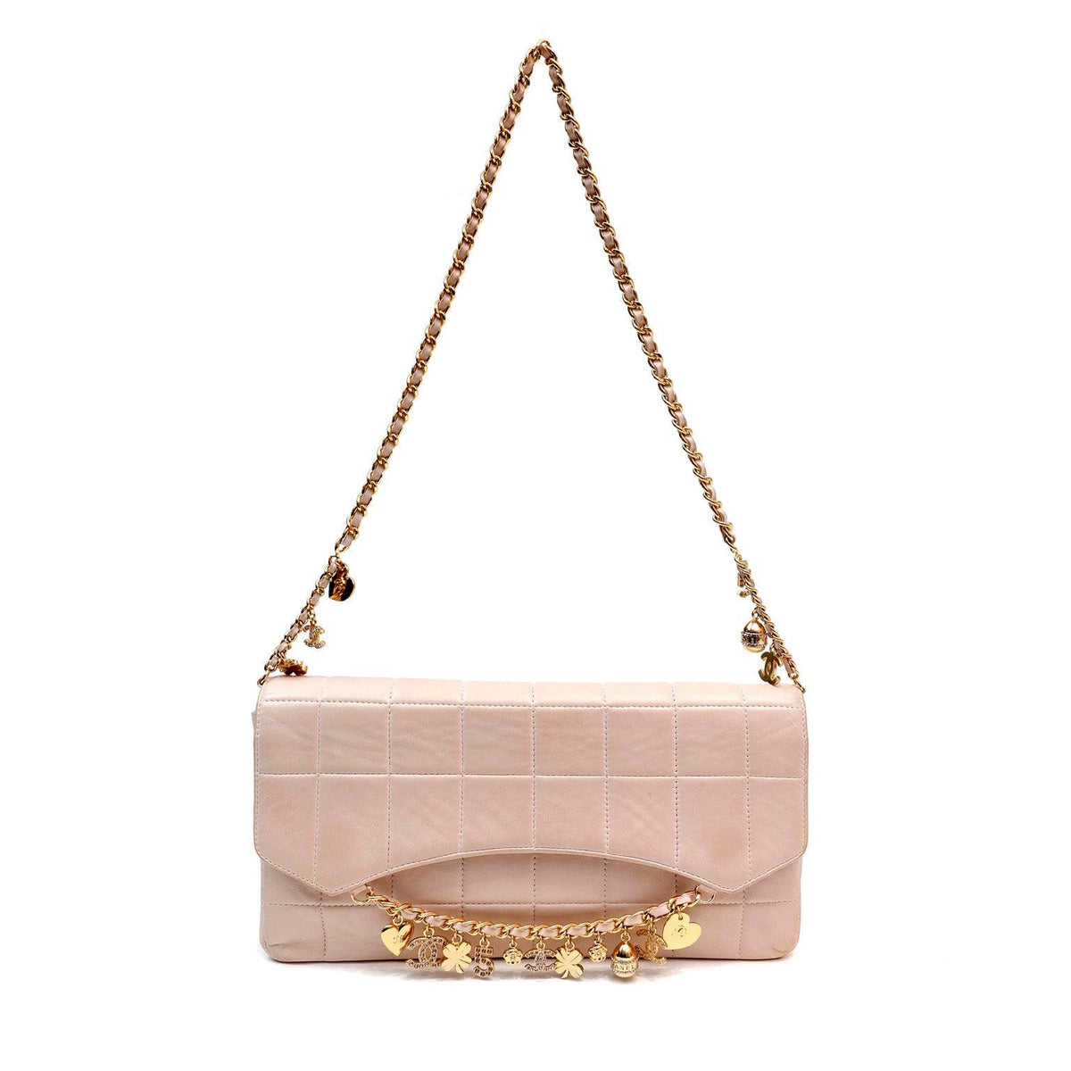 Chanel Blush Lambskin Lucky Charms Chain Flap Bag