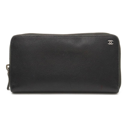 Chanel Coco Mark Leather Long Wallet