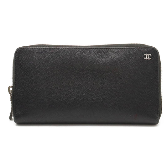 Chanel Coco Mark Leather Long Wallet