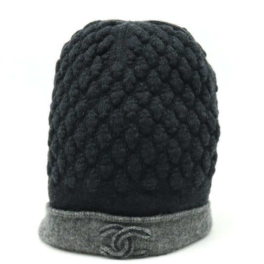 Chanel Cashmere Silk Coco Mark Knit Cap Hat