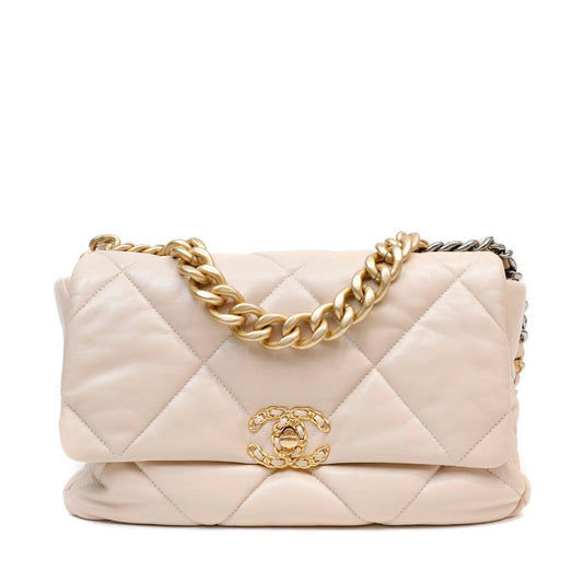 Chanel Beige 19 Bag w/ Mixed Metal Hardware