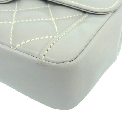 CHANEL Around 2005 Made Wild Stitch Turn-Lock Top Handle Bag Ice Blue