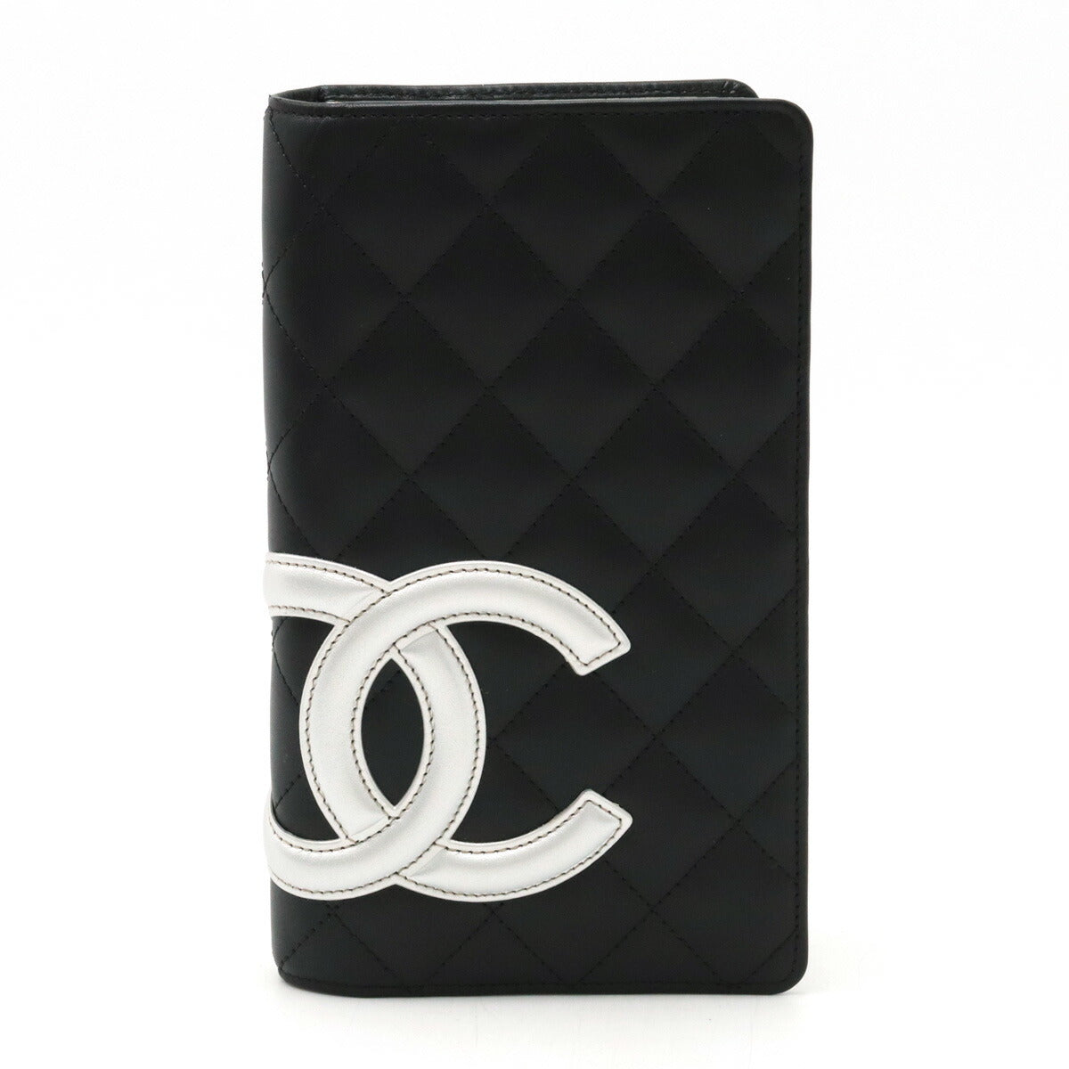 Chanel Cambon Line Coco Mark Leather Long Wallet A26717