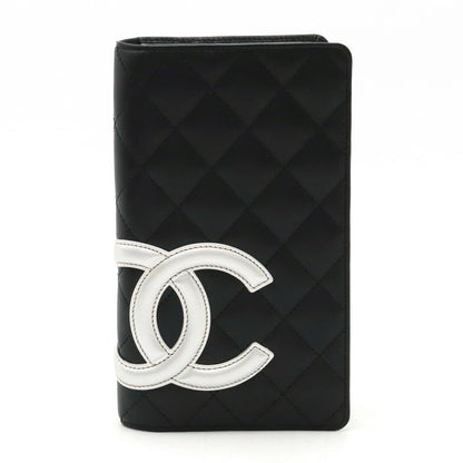 Chanel Cambon Line Coco Mark Leather Long Wallet A26717