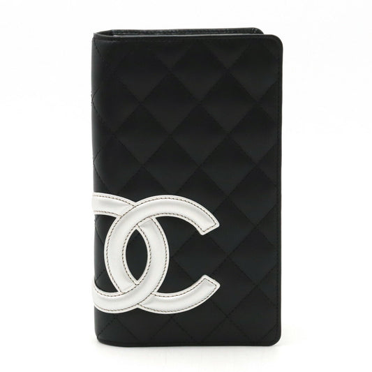 Chanel Cambon Line Coco Mark Leather Long Wallet A26717