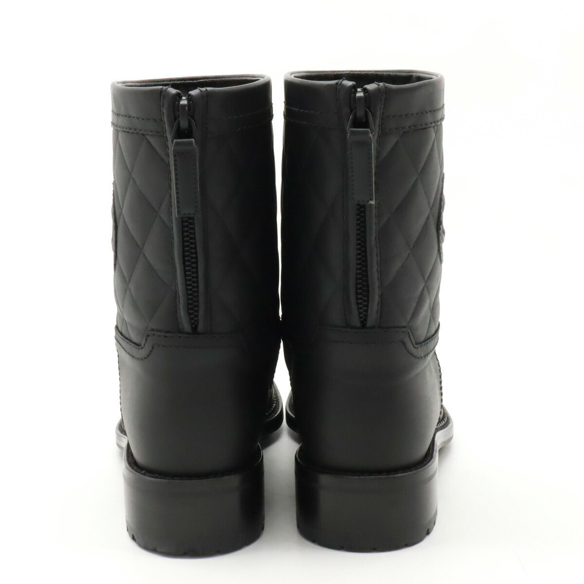 Chanel Matelasse Coco Mark Leather Mid Boots