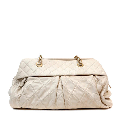 Chanel Beige Quilted Lambskin Day Tote w/ Gold Hardware