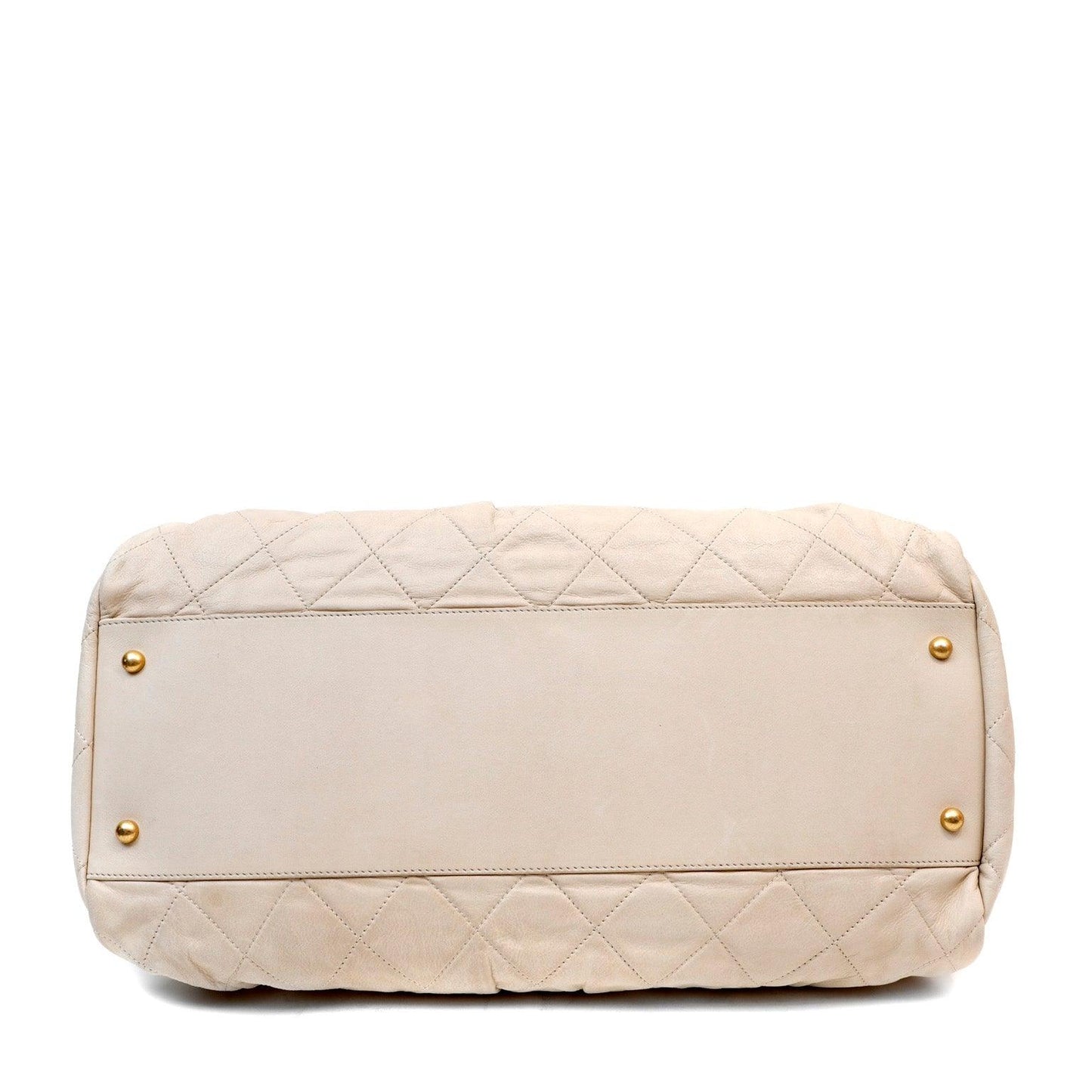 Chanel Beige Quilted Lambskin Day Tote w/ Gold Hardware