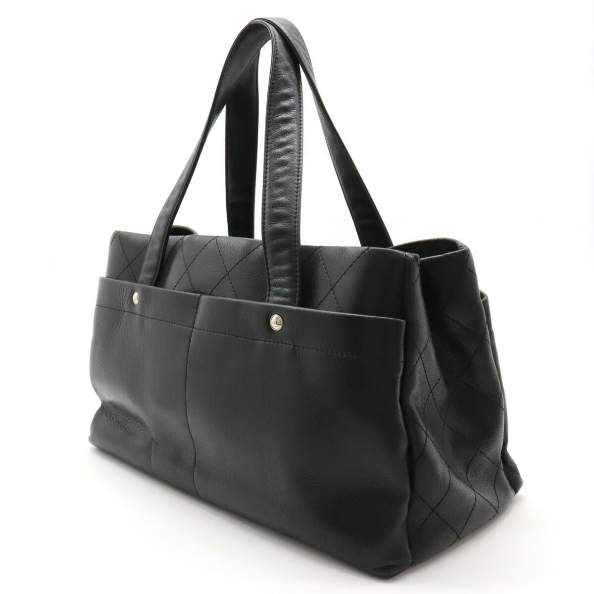 Chanel Caviar Skin Matelasse Coco Mark Tote Bag Black