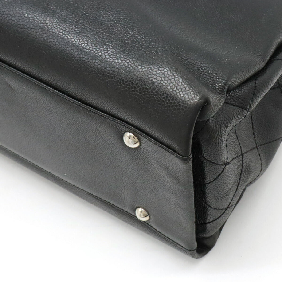 Chanel Caviar Skin Matelasse Coco Mark Tote Bag Black