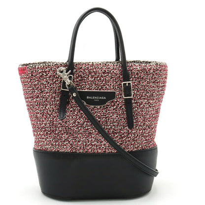 Balenciaga Zigzagger Mini Cabas Handbag Cotton Leather