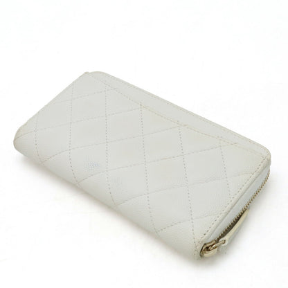 Chanel Caviar Skin Matelasse Coco Mark Small Zip Wallet AP0226