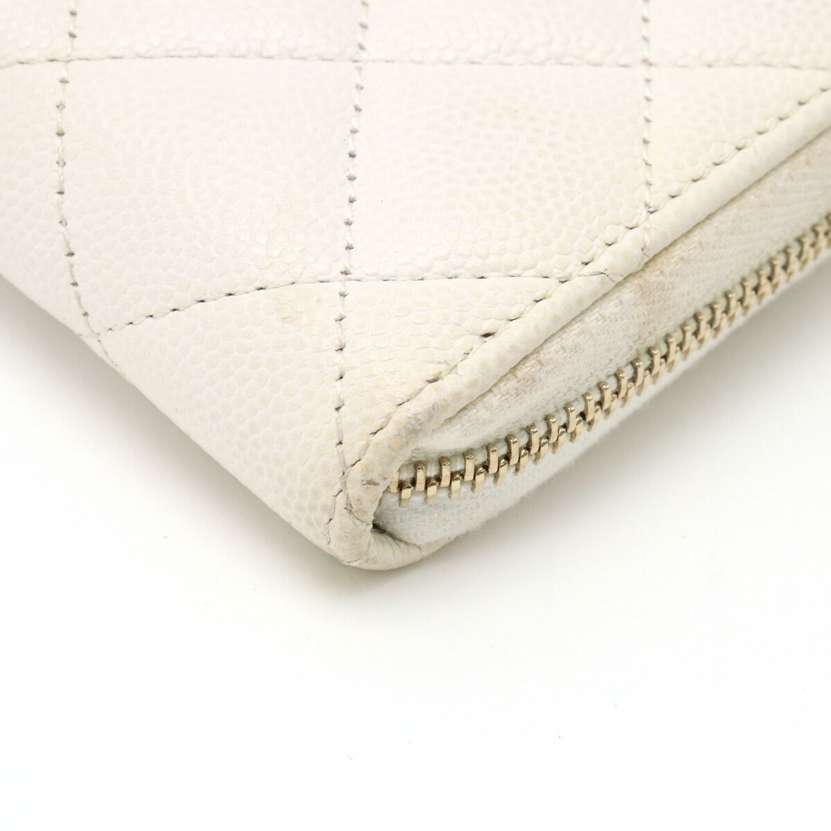 Chanel Caviar Skin Matelasse Coco Mark Small Zip Wallet AP0226