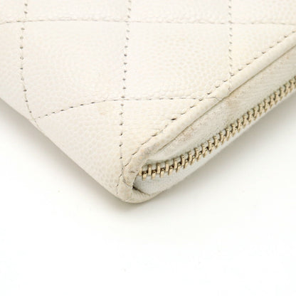 Chanel Caviar Skin Matelasse Coco Mark Small Zip Wallet AP0226