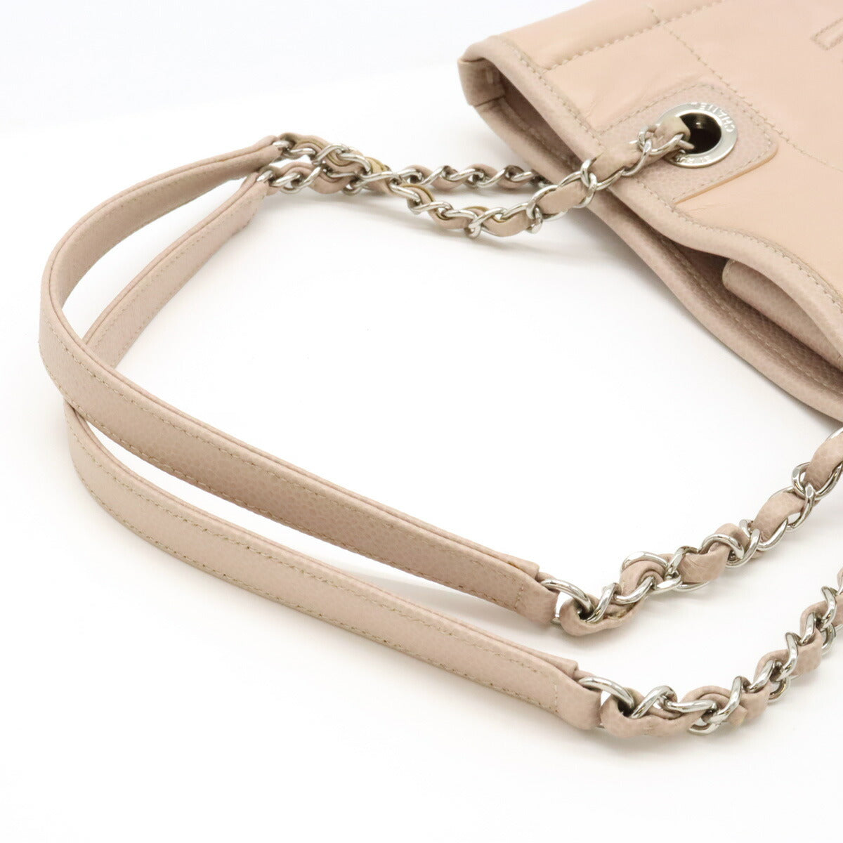 Chanel Calfskin Deauville 2way Bag Pink Beige A93256