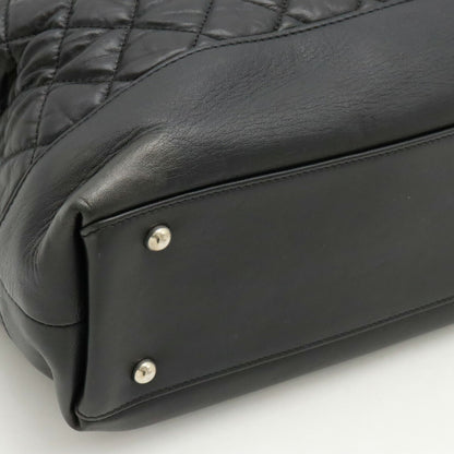 Chanel Leather Matelassé Portobello 2way Bag Black