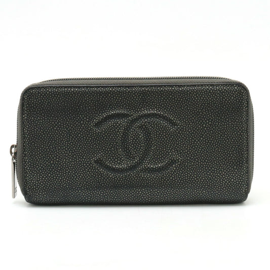 Chanel Caviar Skin Coco Mark Long Wallet A50071