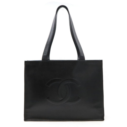 Chanel Caviar Skin Coco Mark 2way Tote Bag Black