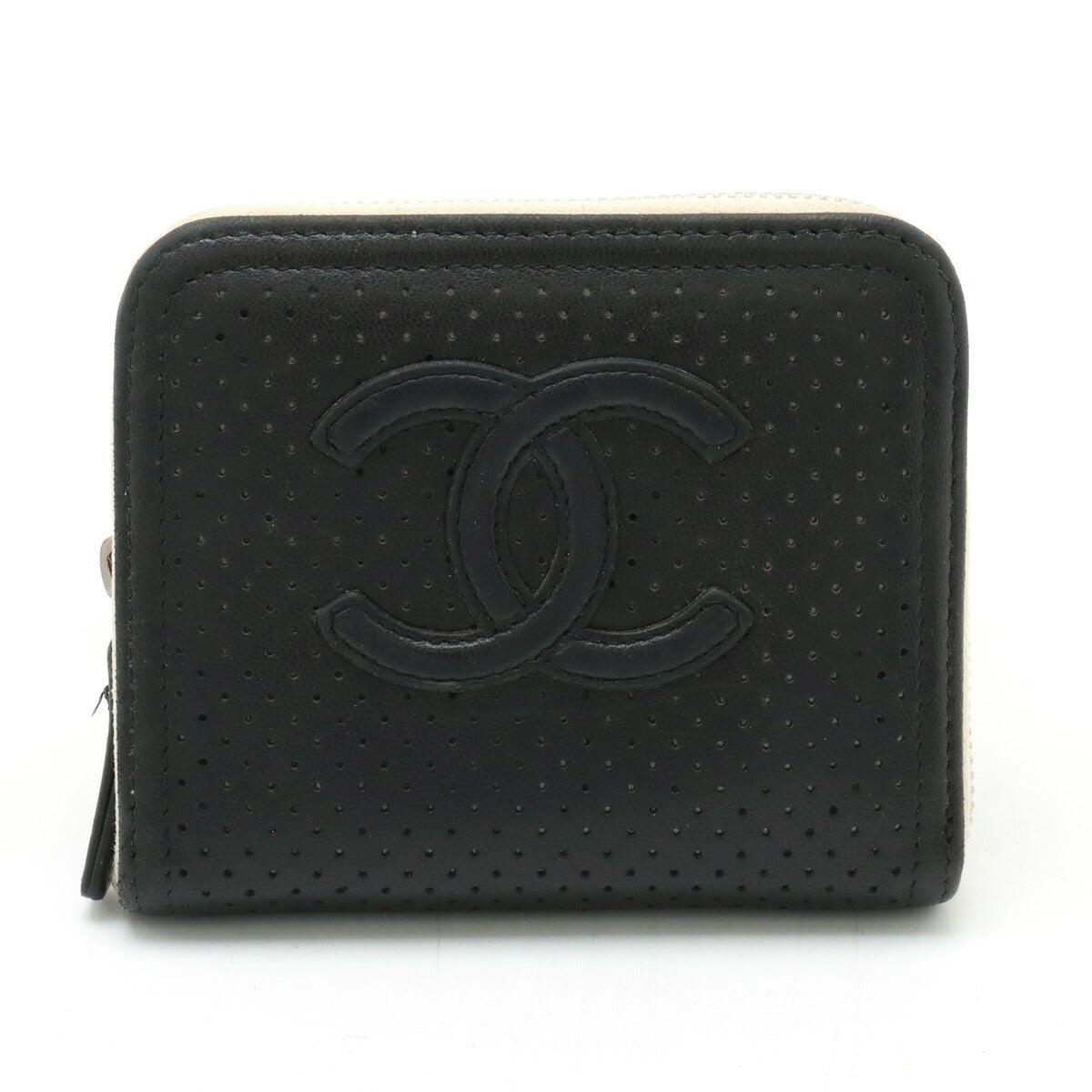 Chanel Leather Coco Mark Card Case Business Card Holder