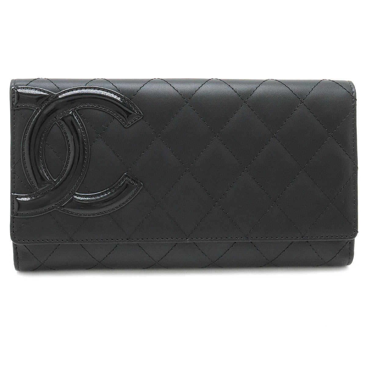 Chanel Cambon Line Leather Enamel Long Wallet A46643