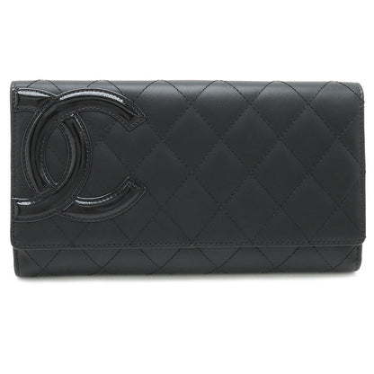 Chanel Cambon Line Leather Enamel Long Wallet A46643