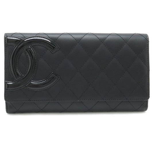Chanel Cambon Line Leather Enamel Long Wallet A46643