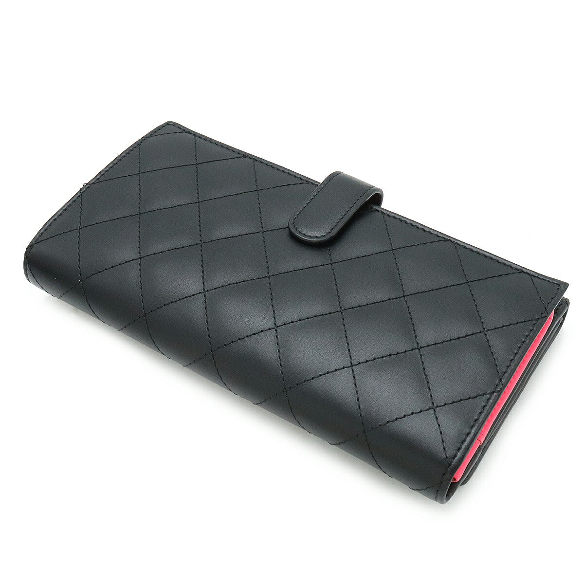 Chanel Cambon Line Leather Enamel Long Wallet A46643