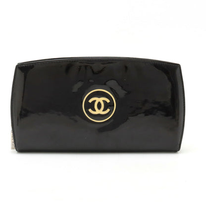 Chanel Patent Leather Make Up Coco Mark Long Wallet A47662