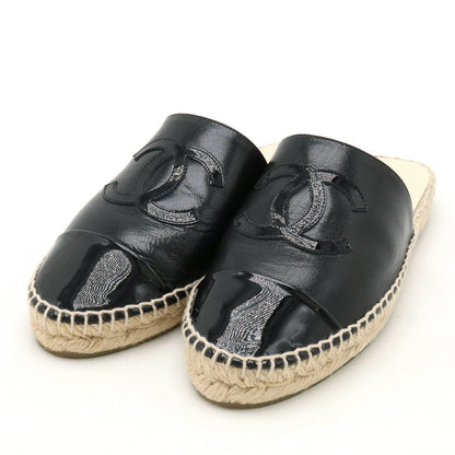 Chanel Coco Mark Leather Espadrille Sandals