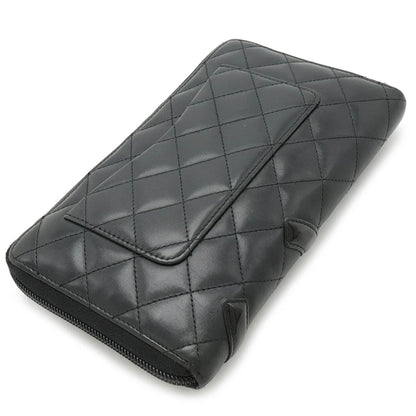 Chanel Cambon Line Coco Mark Leather Enamel Long Wallet A48660