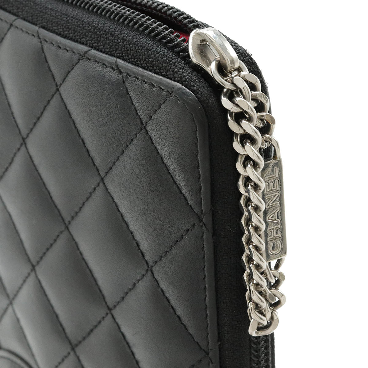 Chanel Cambon Line Coco Mark Leather Enamel Long Wallet A48660